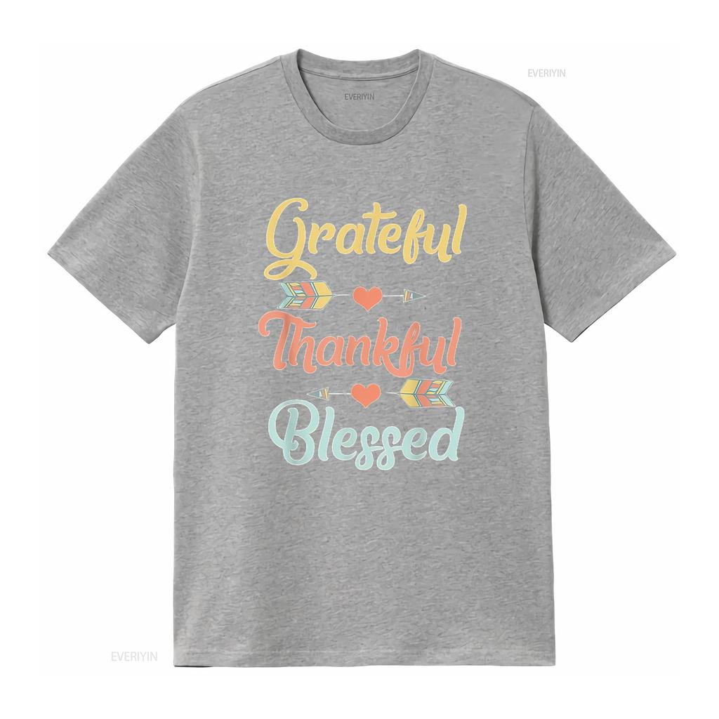 Womens Grateful Thankful Blessed T Shirt Cool Thanksgiving Day Black 2X Large vintage Washed streetwear Comfortable homme