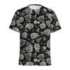 Summer Round Neck 3D Vintage Rose Flower Graphic Print Top Fashionable Casual Short Sleeved Men's T-shirts
