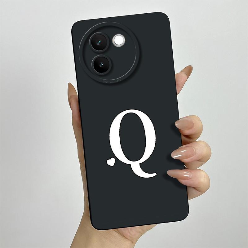 For Vivo V30e Case Vivo V30E 5G V2340 V2339 Phone Case Cute Initial Letters ShockProof Matte Silicone Soft Protective Back Cover