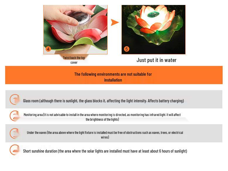 Solar Lotus Floating Pond Lamp - Waterproof Garden Wishing Light