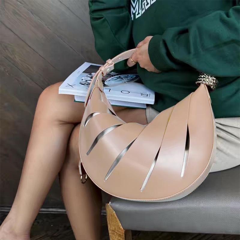 Fashion High-end Dumpling Bag Light Luxury Brand Designer Niche Crescent Bag Solid Color Versatile Single Commuting Shoulder Bag
