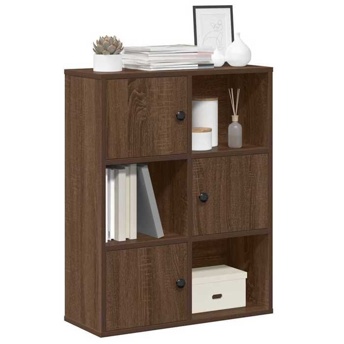 VidaXL Bibliothèque chêne marron 60x24x76,5 cm bois d'ingénierie, étagère à livres, support de rangement, support à livres, 860388