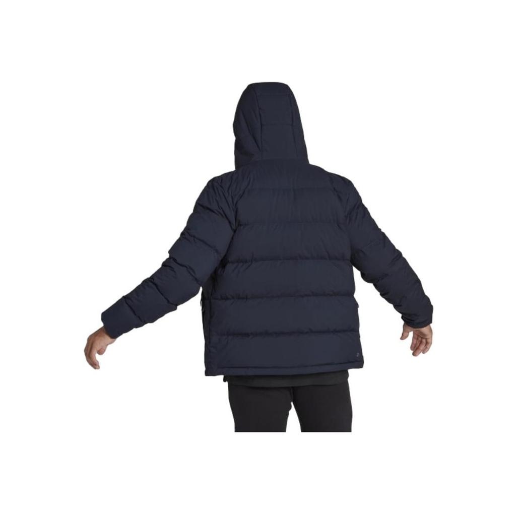 Adidas Solid Color Hooded Zipper Down Jacket Men Jacket Dark-Blue HG8750