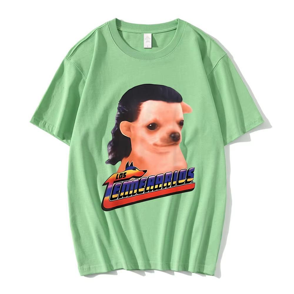 

Los Temerarios Dog Funny Meme Tshirts Unisex Women Clothing Fashion Hip Hop Short Sleeves T Shirt Cotton Casual Tshirt Streetwear 4XL