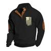 Das Herren-Sweatshirt mit Stehkragen im Frühling und Herbst ist ein Outdoor-Freizeitpullover