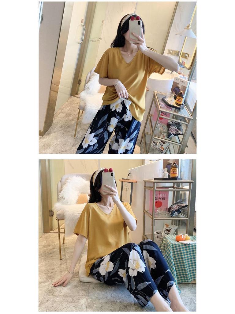 Women's Summer Pajama Pants - Cotton & Rayon, Thin Style, Wide-Leg, Loose Fit, Ideal for Spring & Autumn, Suitable for Home or Outdoors.