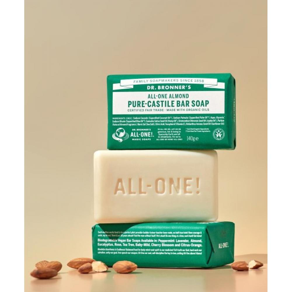 Dr.bronner S [2pack] Almond Pure caStile Bar Soap 140g