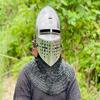Nurnberg Bascinet Hounskell Helmet  Barbuta Chainmail Steel Helmet  Medieval Knight Chainmail Hand Forged Armor Helmet  Best Gift