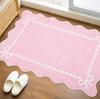 American Style Bow Crystal Velvet Entry Mat - Dirt-Resistant, Easy to Clean, and Wear-Resistant.