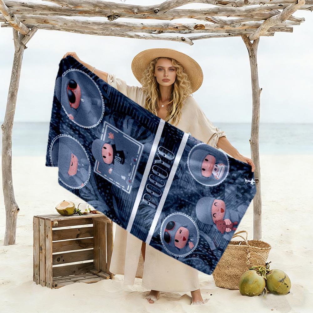 Pocoyo Beach Towel Quick-Dry Soft Microfiber Comfortable Lightweight Suitable for Swimming, Gym, Camping, Yoga Vacation