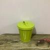 Iron Desktop Trash Can Mini Wastebasket Flowerpot Waste Bin  Bedroom
