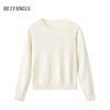 Women's Classic Northern Deer Cashmere Knitwear: Winter Round Neck