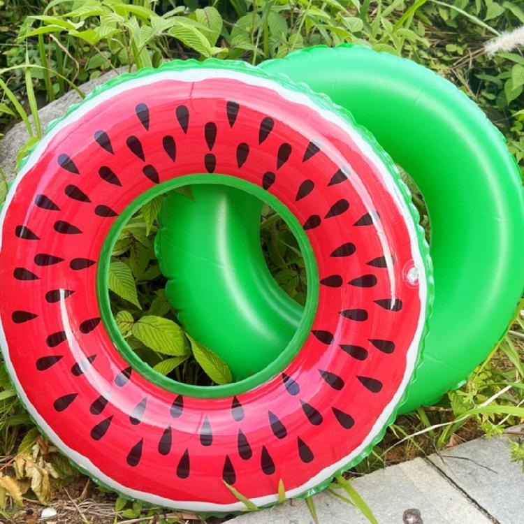 Inflatable Swimming Rings Watermelon Pattern Swim Tube Floatie Beach Swimming Party Toy for Pool, Bath Toy, Party
