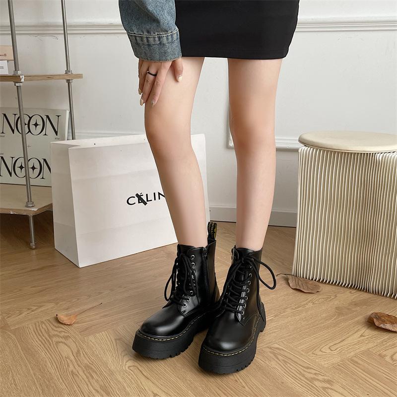 Platform Martin boots 2025 new spring and autumn single boots British style. Women's Martin boots