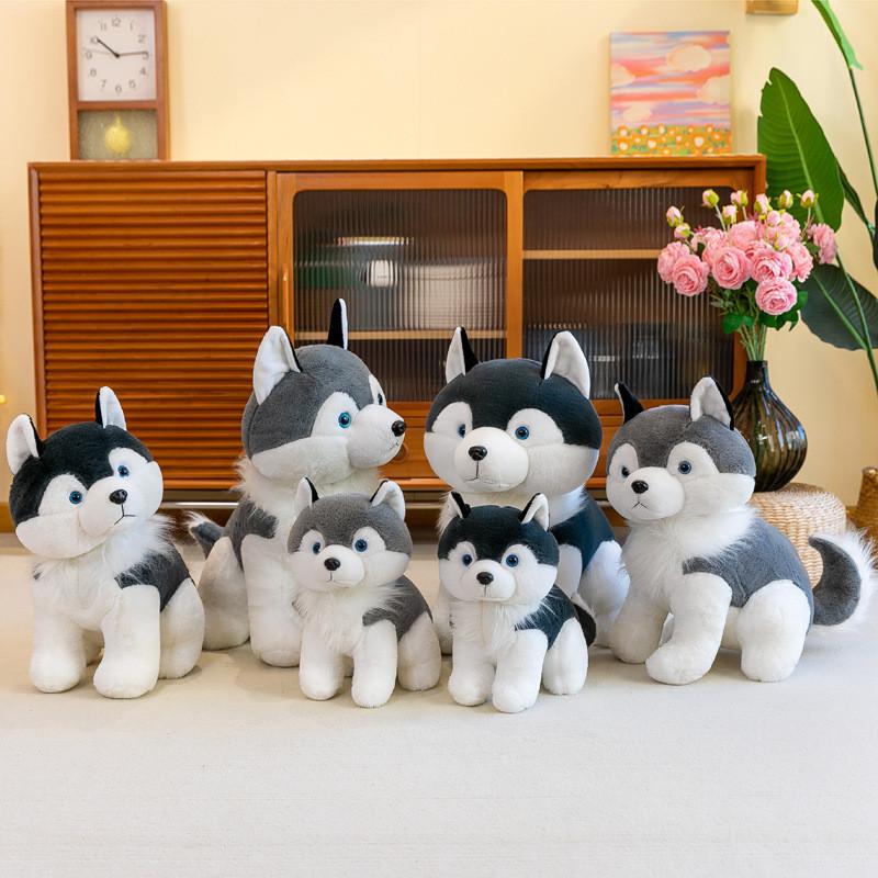 Toy Plush Husky Cartoon Stuffed Animal Doll Sleep Decoration Kids Gift Birthday