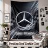 Wall Hanging Tapestry With Custom Name & Text, Mercedes Trucks Decorative Tapestry For Bedroom