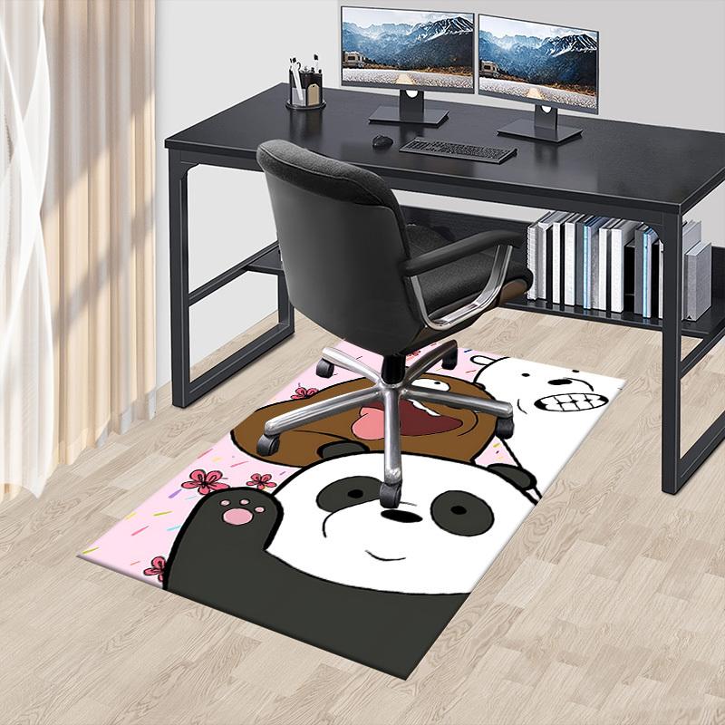 1pc Bear Panda Carpet Anti Slip Polyester Floor Mat for office.Bedroom
