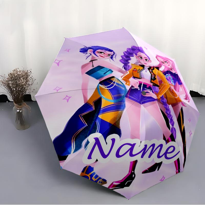 Personalized Name K-KPop Demon Hunters Print Umbrella - Automatic Open/Close, Eight-Rib Durable Frame, Automatic Folding Umbrella