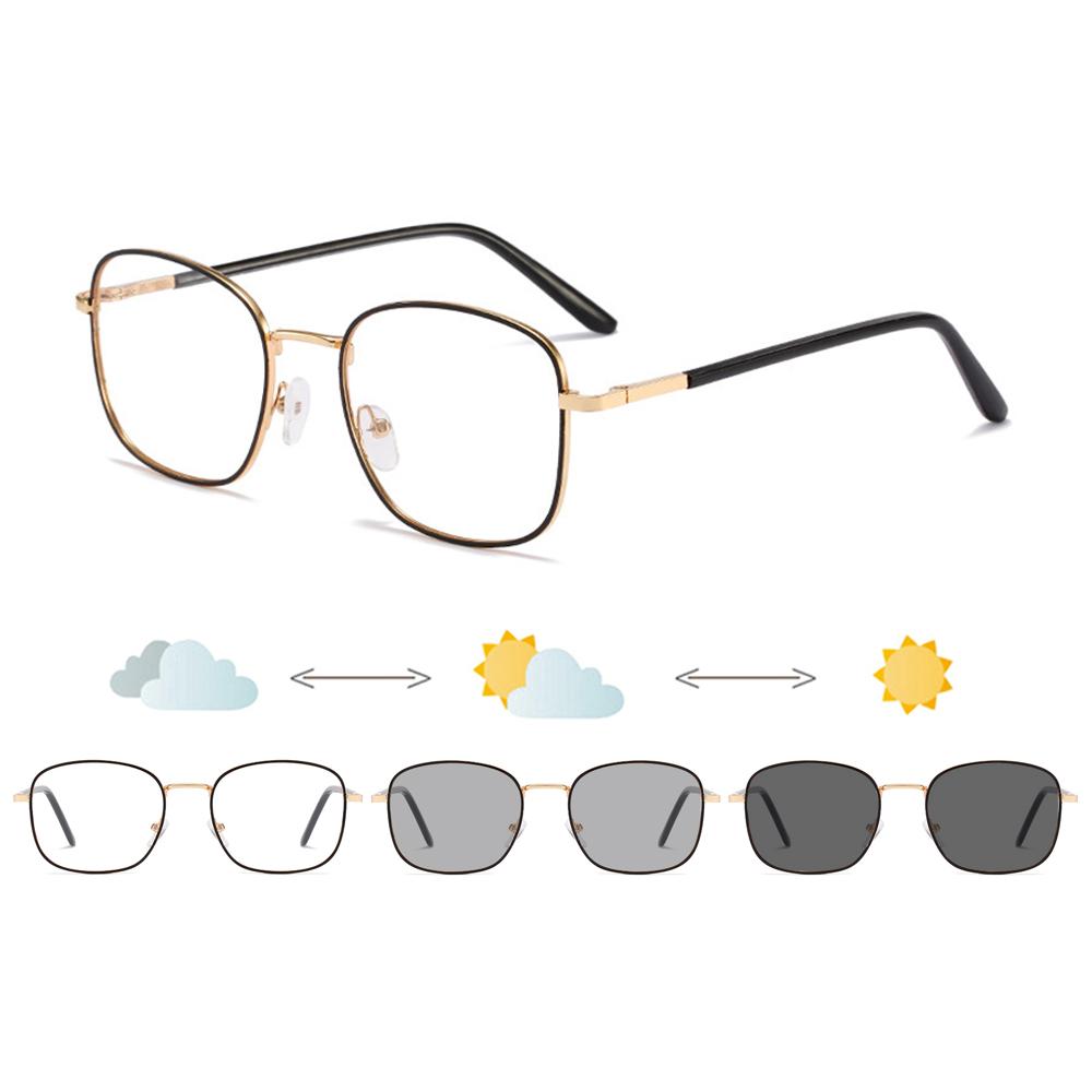 Big Square Anti-blue Light Glasses Men Women Ultra Light Oversized Photochromic Glasses Fashion Decorative Eyeglasses