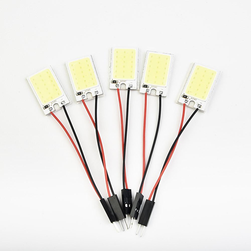 5PCS COB LED Panel Lights 18 LED Chips 31mm~39mm Festoon  Dome Adapter DC12V 26*16MM Car Lights Automobiles Accessories