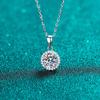 Fashion Jewelry 1.0ct VVS Round Moissanite S925 Silver Necklace Pendant for Women Gift