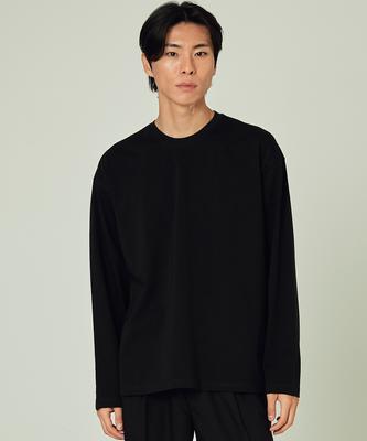 Liua [Premium Cp30] Semi-Overfit Long Sleeve Tee (Black)