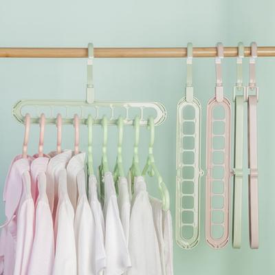 5PCS/10PCS Multi-Functional Nine-Hole Clothes Hanger For Home Storage Closet - Convenient For Folding And Rotating