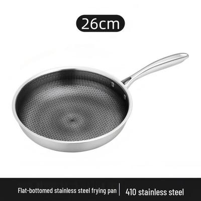 ZISIZ 26cm Stainless Steel Honeycomb Non-Stick Frying Pan