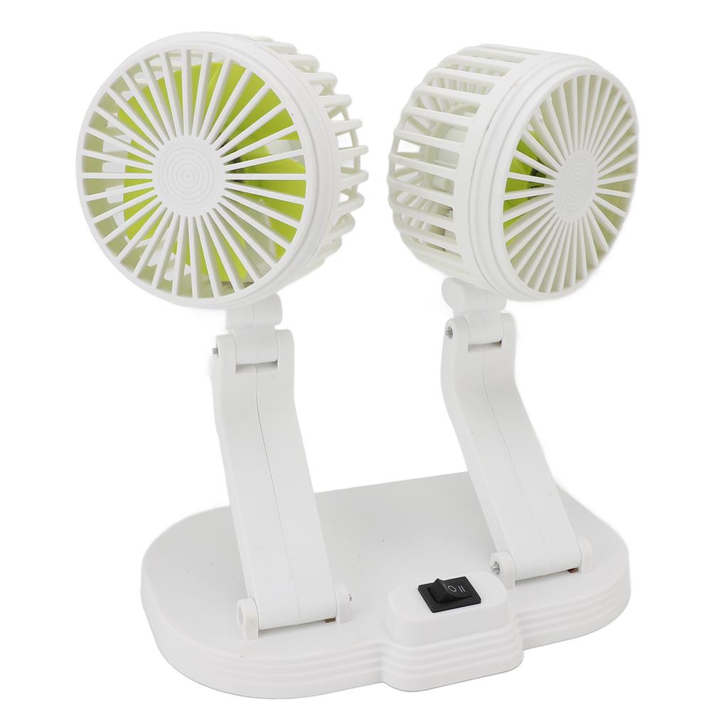 Dual Heads USB Fan for Car Dashboard Multi Speeds Quiet Portable Vehicle Cooling Fan for RV Truck