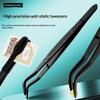 2/3/5Pcs Tweezers With Rubber Tips Stamp Clip False Eyelash Tweezers Rubber Pvc Flat Tip Bent Tip Tweezers Clamping Tool