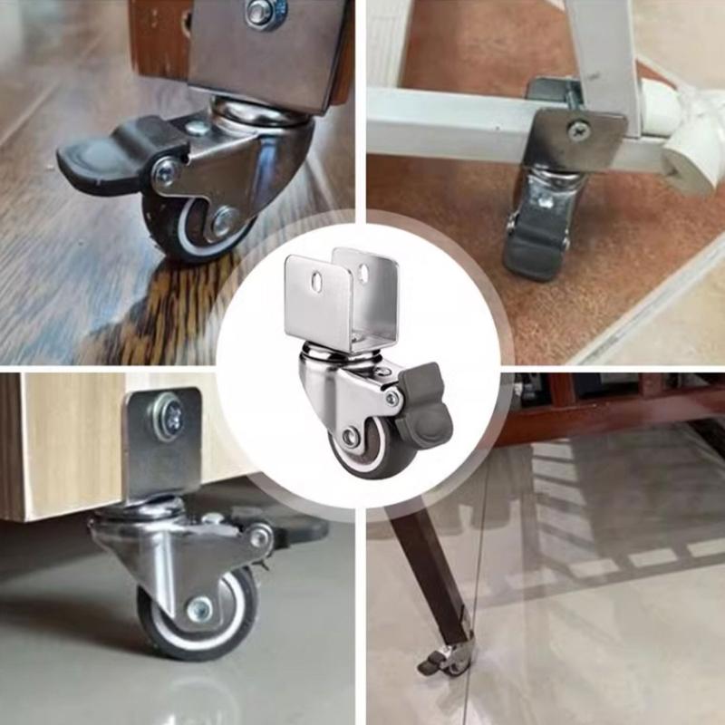 4 Stück 1,5 Zoll Universelle Schwenkrollen 360 Schwenkbare Gummirolle Schwerlast Möbelrad Lenkrolle Leises Wagenrad