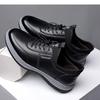 Autumn new men's shoes breathable PU business leather shoes lace-up round head casual shoes soft-soled men's sports shoes