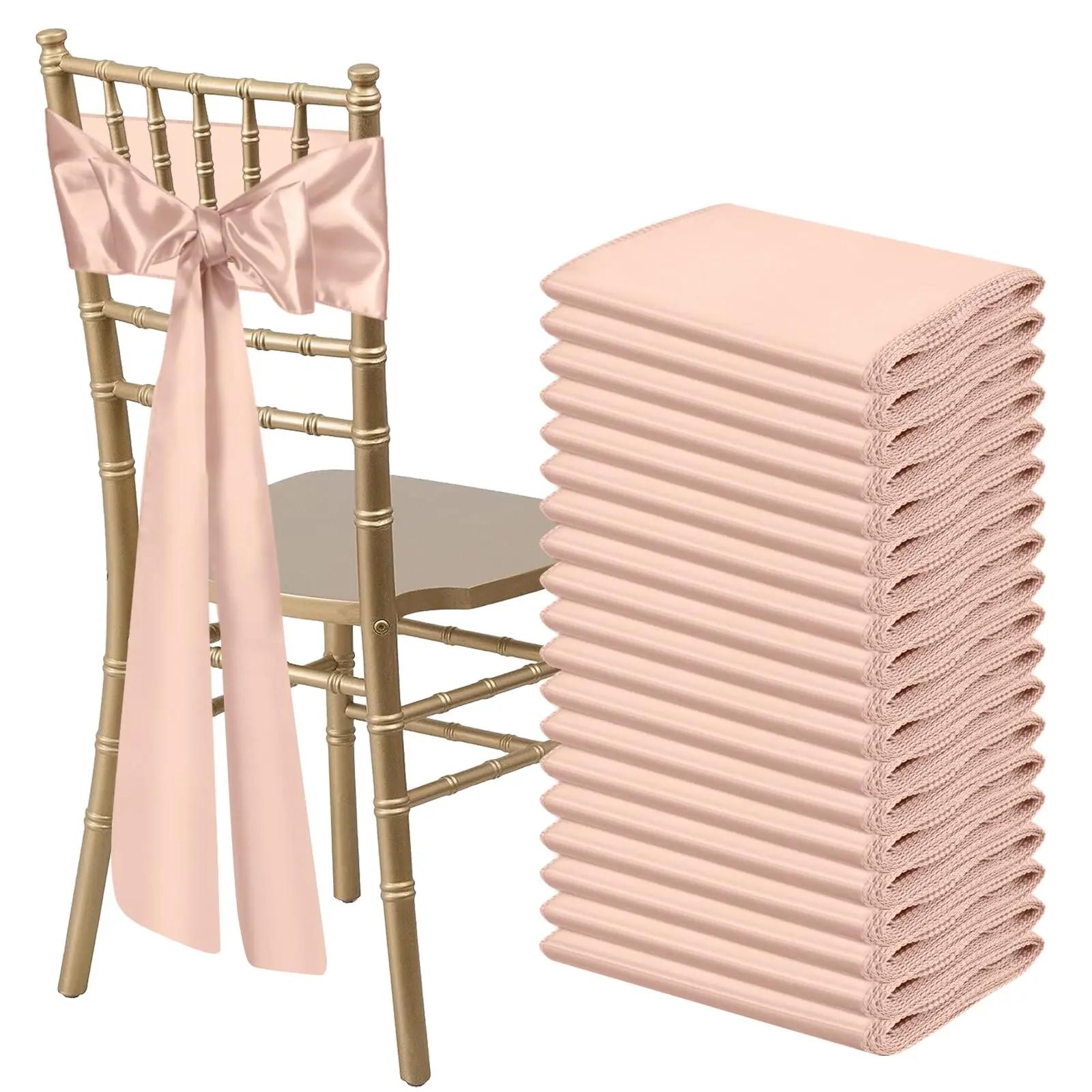 

10/50PCS Satin Chair Sashes Bows Universal Chair Ribbon Ties Back Sash for Wedding Party Events Banquets Chair Cover Decoration 10 pcs