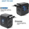 Travel Essentials, International Travel Adapter for European US UK AUS JP, Universal Travel Adapter Plug Adapter Wall Charger with 4 USB Charging