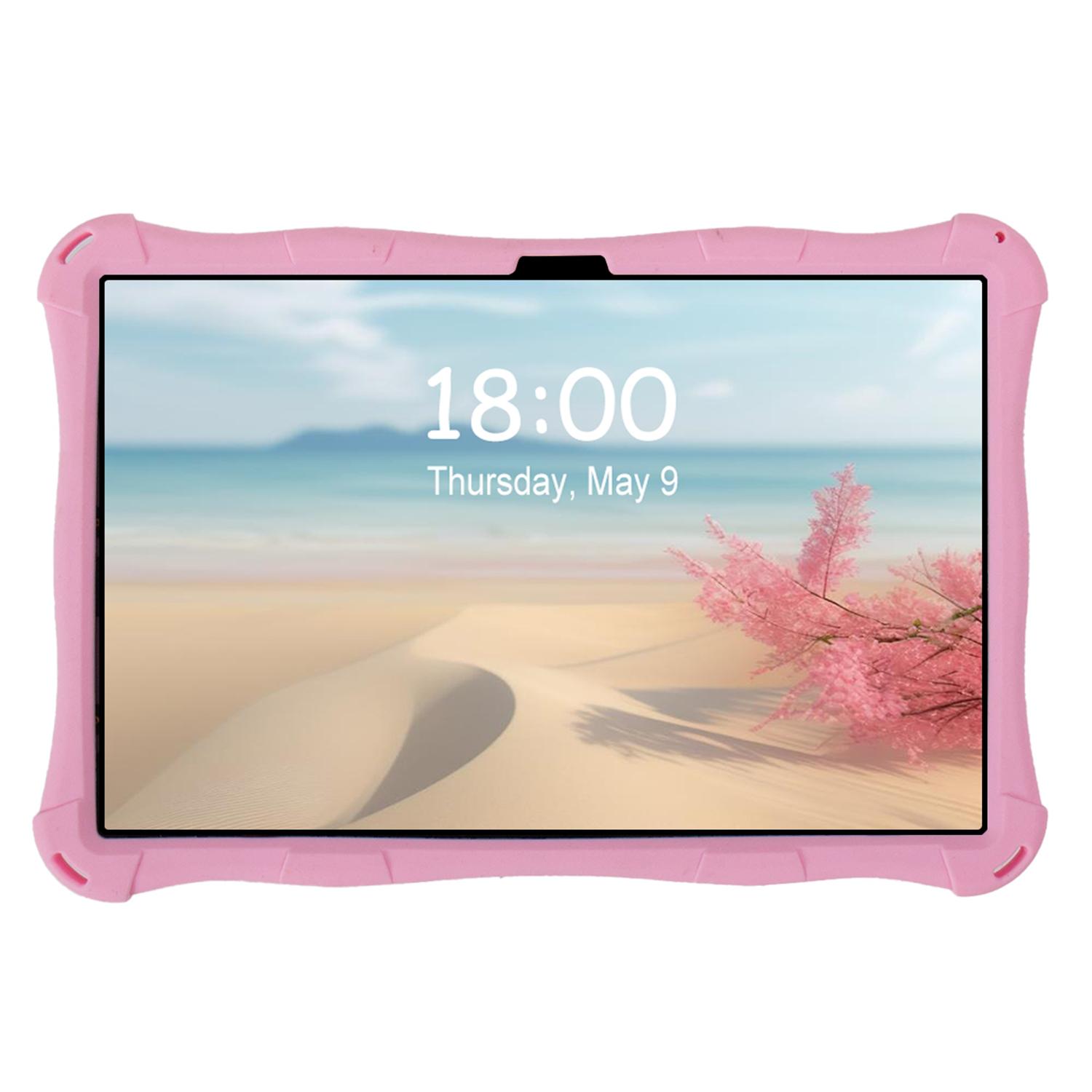 

For Lenovo Tab M11 TB330FU/331FC/Xiaoxin Pad 11 2024 Case with Shoulder Strap Kickstand Cartoon Silicone Cover Pink