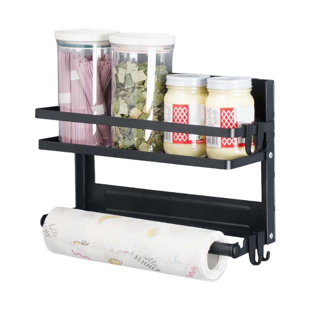 

Single-layer Storage Rack Magnetic Spice Rack with Guardrail Design Corrosion Resistant Storage for Kitchen for Organizing
