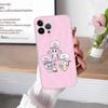 Lovely Cartoon Esthers Bunny For iPhone 11 12 13 14 15 16 17 Pro Max Plus Air Transparent Clear Shockproof Case