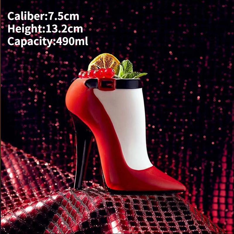 

High-heeled Shoe Ceramic Tiki Mug Creative Porcelain Beer Wine Mug Cup Bar Tool Halloween Gift 1pc