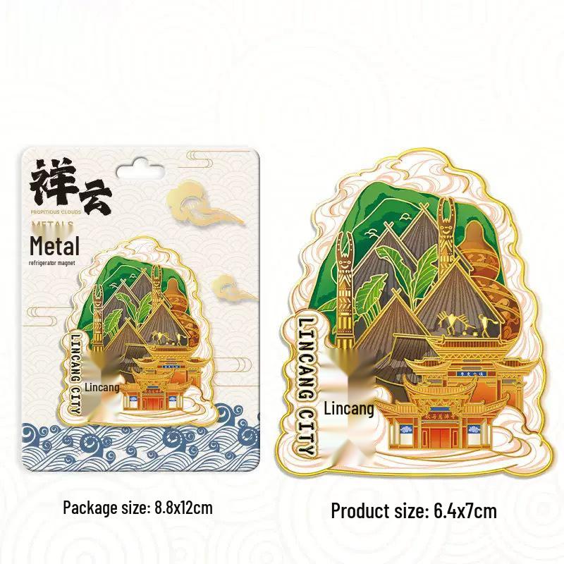 Yunnan Wulaoshan Metal 3D Magnetic Refrigerator Magnet Travel Souvenir
