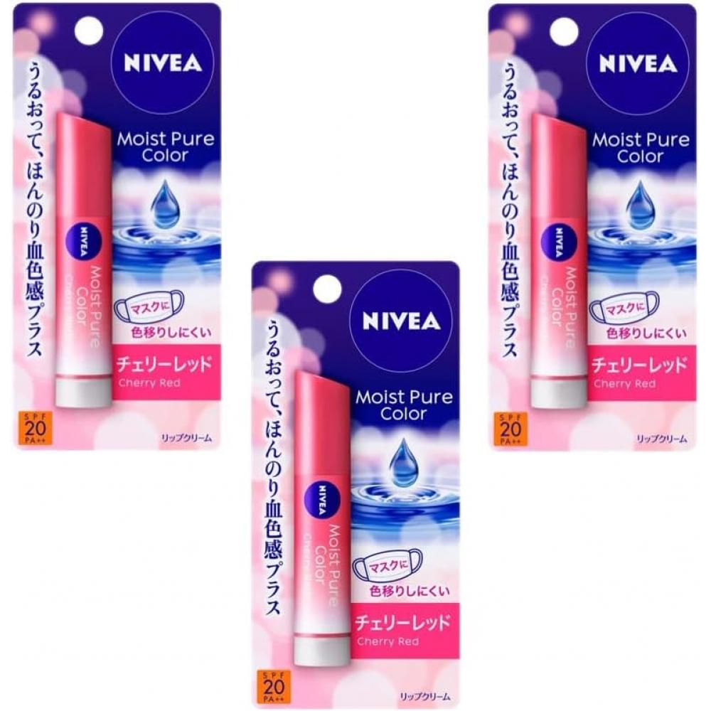 Без бренда Nivea Увлажняющая губная помада Pure Color 1 шт. 3 Вишнево-красный   3 Вишнево-красный