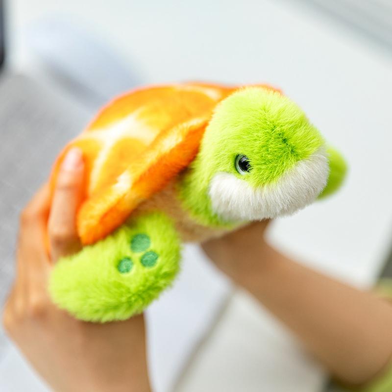 Cute Plush Turtle Toy Vibrant Orange Shell Soft Green Tortoise Perfect Gift for Kids Children Room Decor Creative Doll Pillow