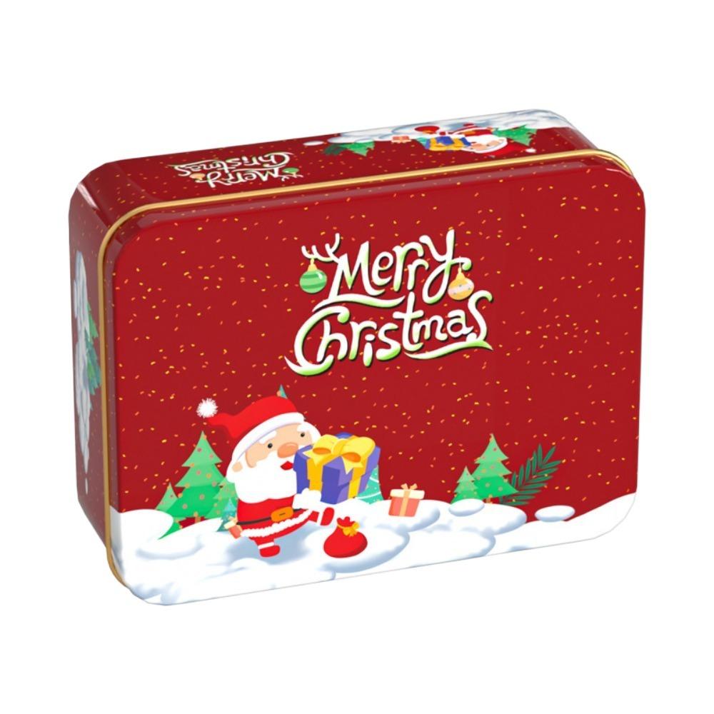 Square Christmas Box Metal Gift Packing New Candy Jar  Sugar