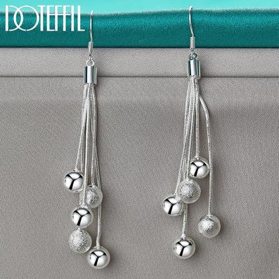925 Sterling zilveren kralen oorbellen mode-sieraden