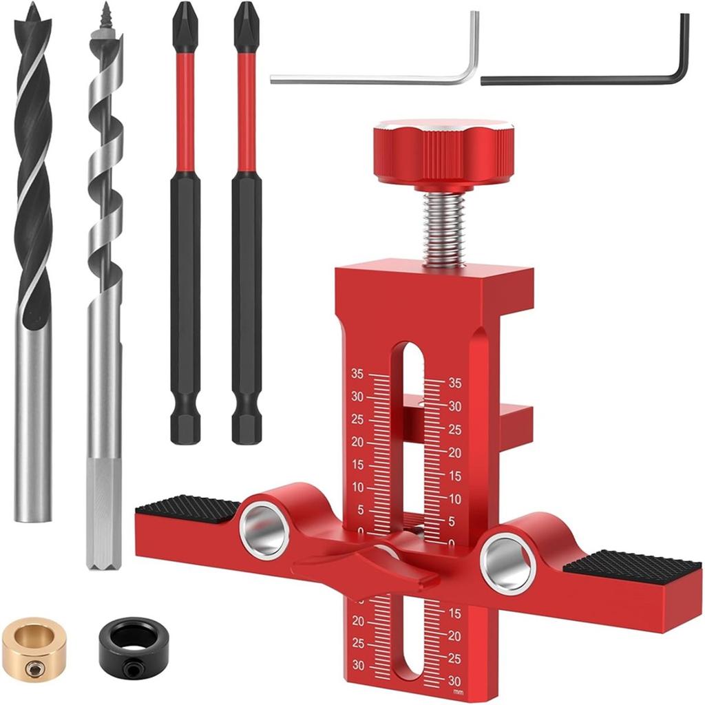 2-in-1 Cabinet Door Mounting Jig, Adjustable Height Cabinet Door Installation Positioner, for Home Installing