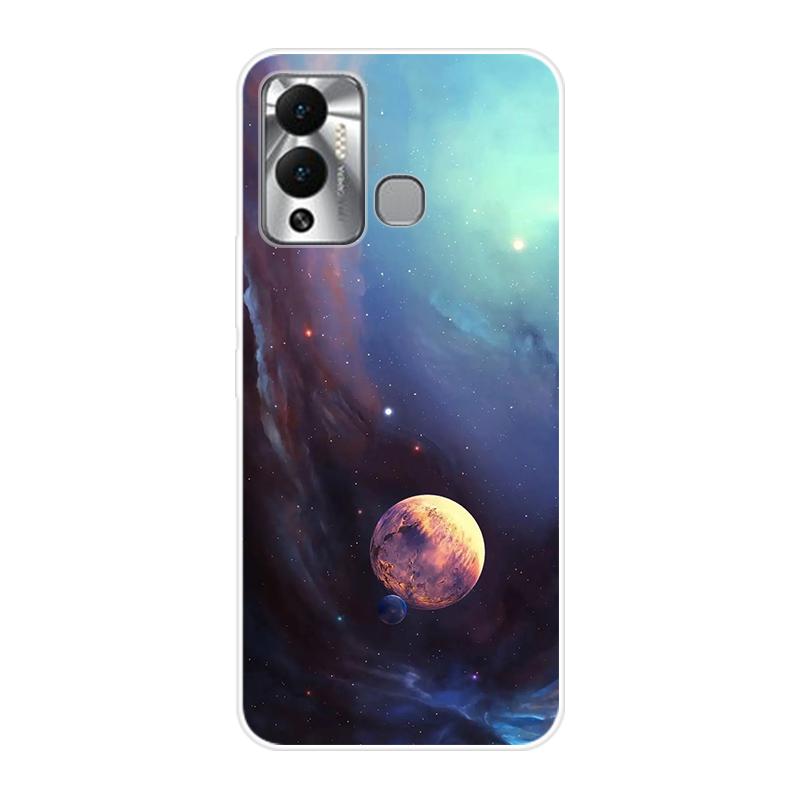 For Infinix 12 Play Hot12 Play NFC X6816 X6816C X6816B Case Soft Silicone Back Cover  Cartoon Phone Case Starry Sky