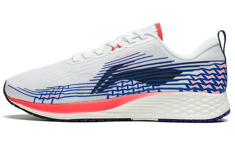 Li Ning Li Ning Коллекция для бега Дышащие и упругие Низкие кроссовки для бега Мужские Бело-синие ARMS039-2 42
