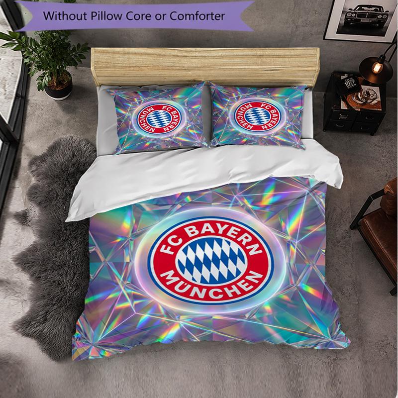 Set Biancheria da Letto Bayern Monaco Modello 3 Pezzi Morbida Copripiumino in Microfibra con Federe per Camera da Letto