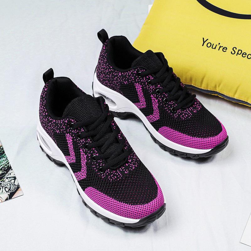 Summer New Square Dance Shoes Women'S Shoes Air Cushion Heightening Shoes Women'S Large Size Fly-Woven Breathable Dance Shoes Outdoor Sports Shoes