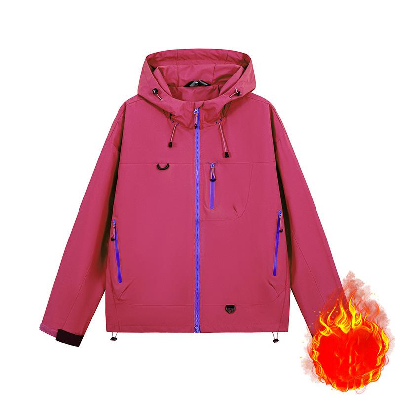 American Retro Contrasting Mountain Jacket Multi-zip Design Hooded Jacket Outdoor Waterproof Hiking Jacket