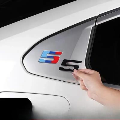 Sport Edition Auto Hinteres Dreiecksfenster 5er Nummer Logo Acryl Plakette Zierleiste Aufkleber Für BMW 5er i5 G60 2024 Zubehör